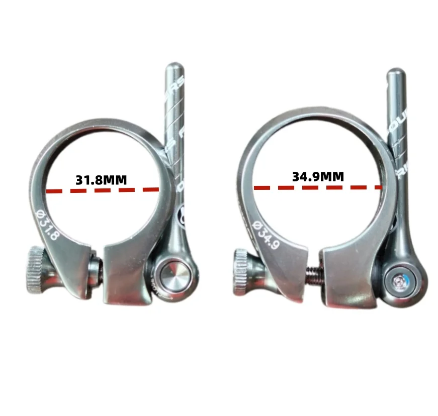 FOURIERS CNC Aluminium Fahrrad-Sattelstützenklemme Schnellspanner für Mountainbikes & Rennräder Superleicht 31,8/34,9MM – Detail 2