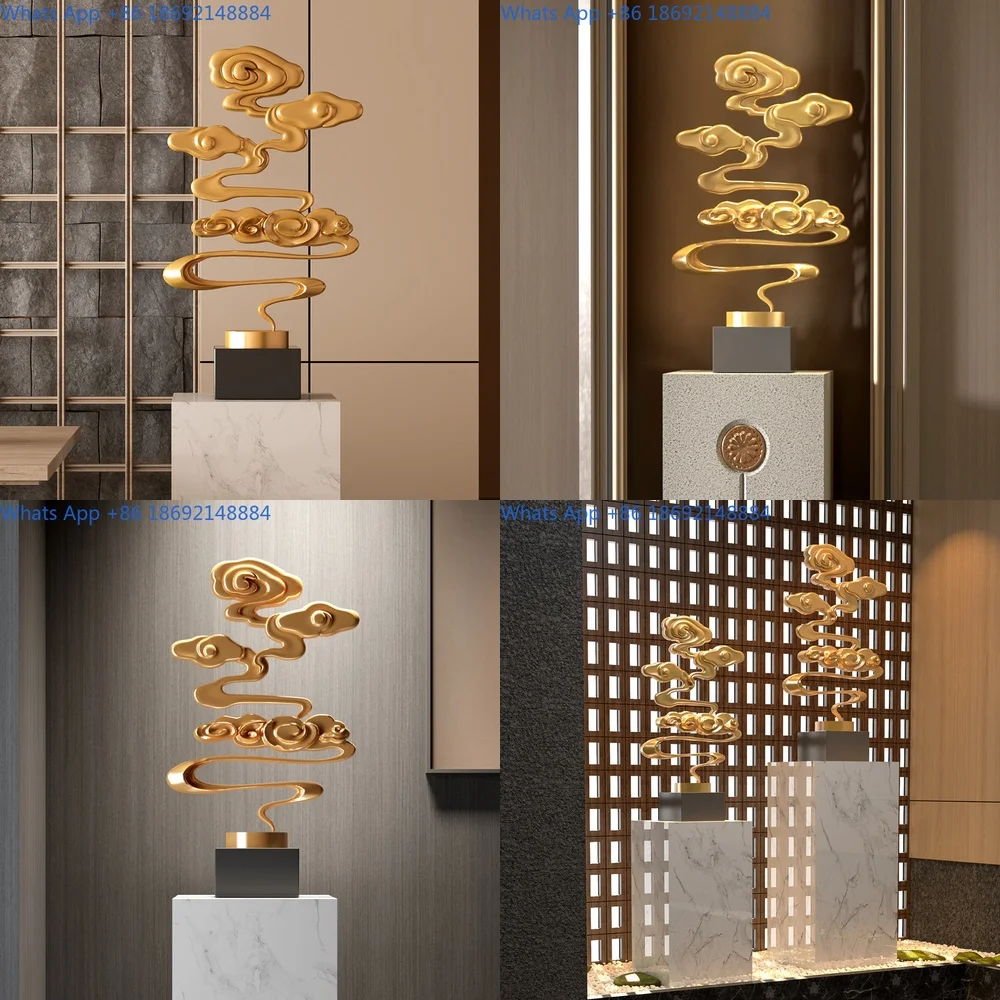 

Cloud Pattern Sculpture Decorative Floor Standing Ornament for Home Office Hotel Living Room