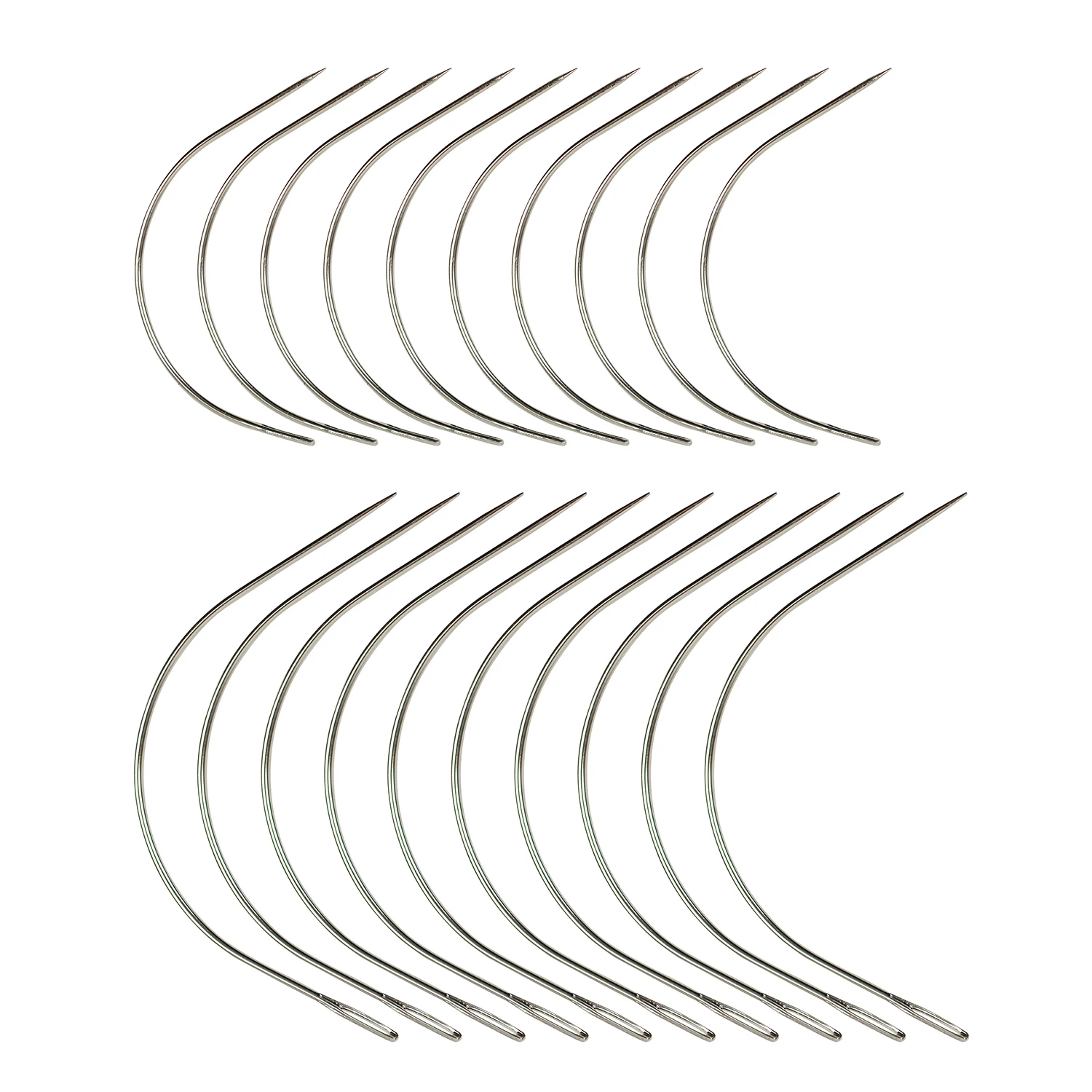 إبرة الخياطة المنحنية لتطويل الشعر ، أدوات الخياطة من نوع C ، غطاء النسيج ، إبر الشعر المستعار ، 6 سنتيمتر ، 9 سنتيمتر ، 20 قطعة لكل حزمة