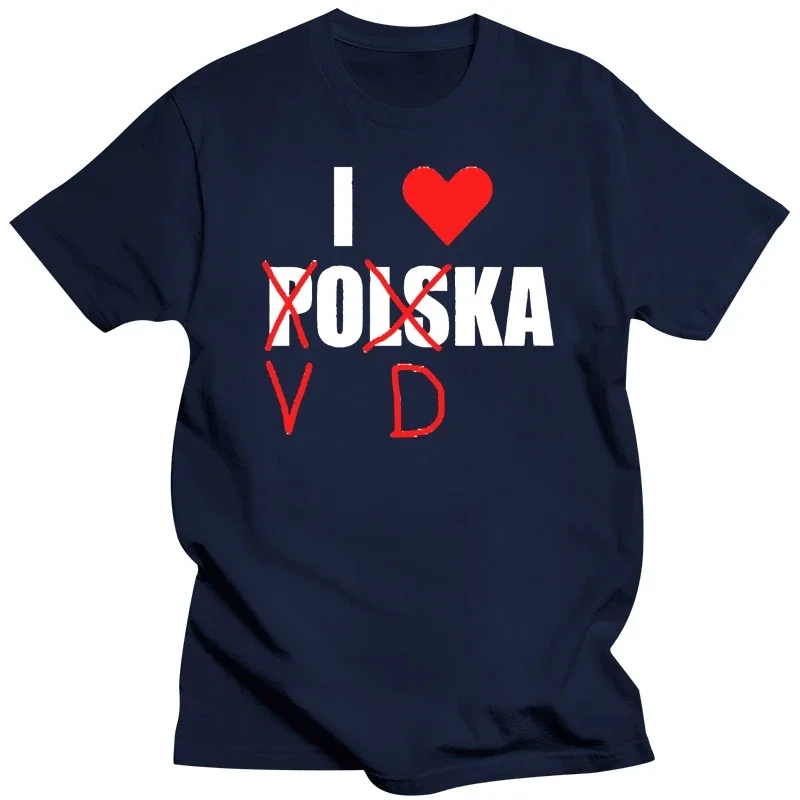 Knitted I Love Vodka Polska Design T-Shirt Cotton Anti Wrinkle Awesome Men's Tshirts Army Green Gents 2020 heavyweight Outfits