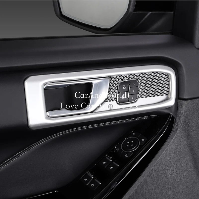 

For Ford Explorer 2020-2026 Carbon Fiber Interior Door Handle Bowl Frame Protector Cover Trims Moldings Car Styling Accessories