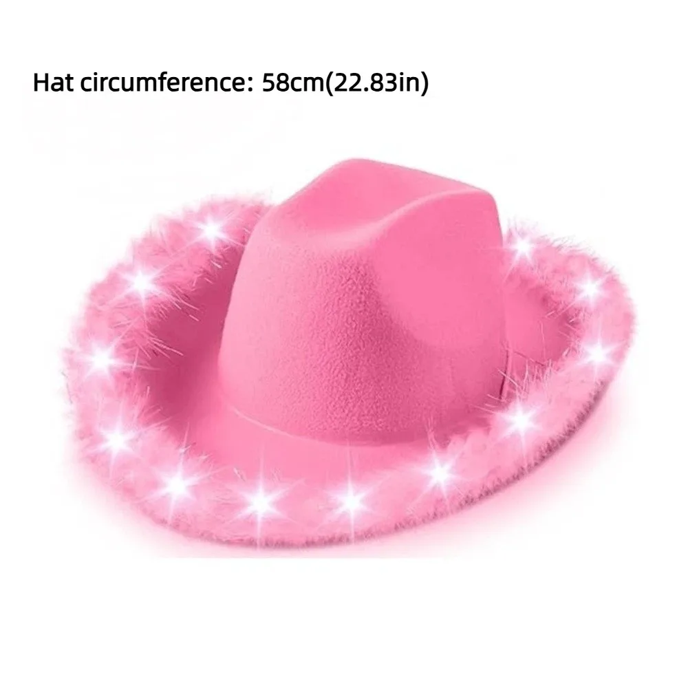 Feather Edge Led Cowboy Hat with LED Light Solid Color Light Up Cowgirl Hat Costume Hat Western Events Themed Events Concerts view 6