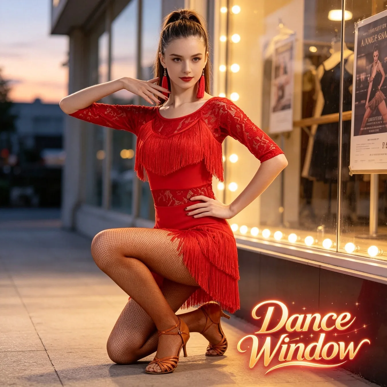 Lace Fringe Dance Dress Suitable for Adult Women's Social Dance Dress Competition Outfit