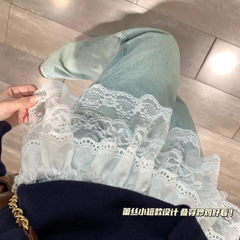 INS Blogger Lace Cummerbunds Layered Gauze Skirt Y2k Streetwear Apron Wrap Skirt Lace Up Matching Pants Spicy Girl Stacked Y2k