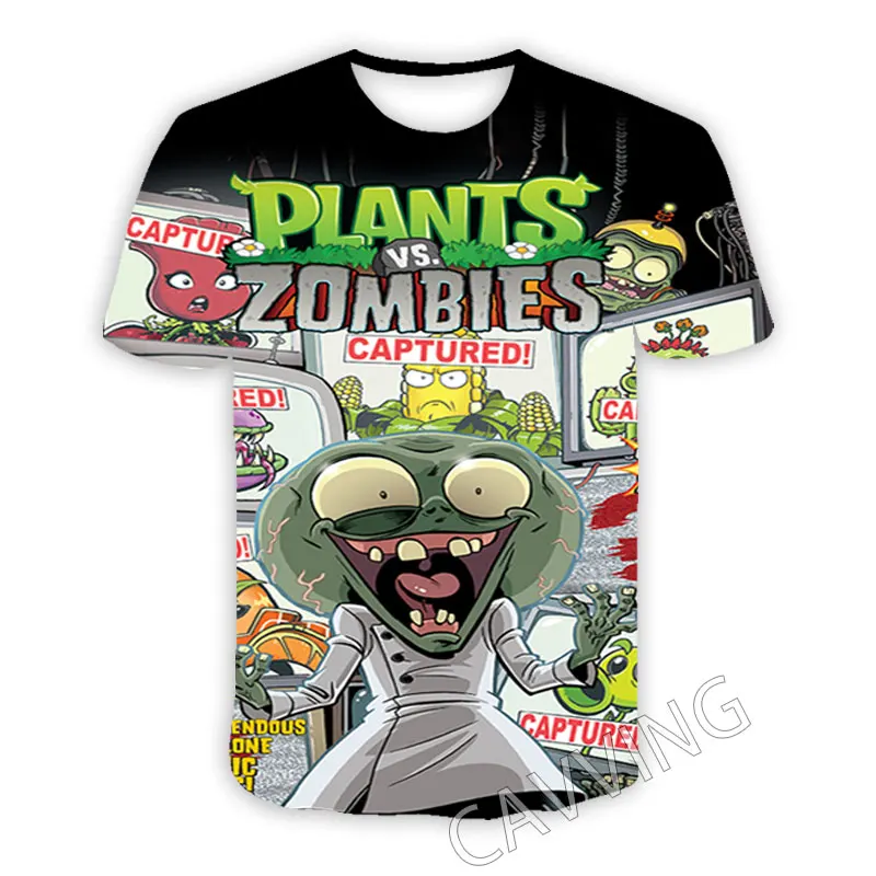 CAVVING 3D Printed Plant Vs Zombie Casual T-shirts  Hip Hop T Shirts Harajuku Styles Tops Clothing for Men/women  J01