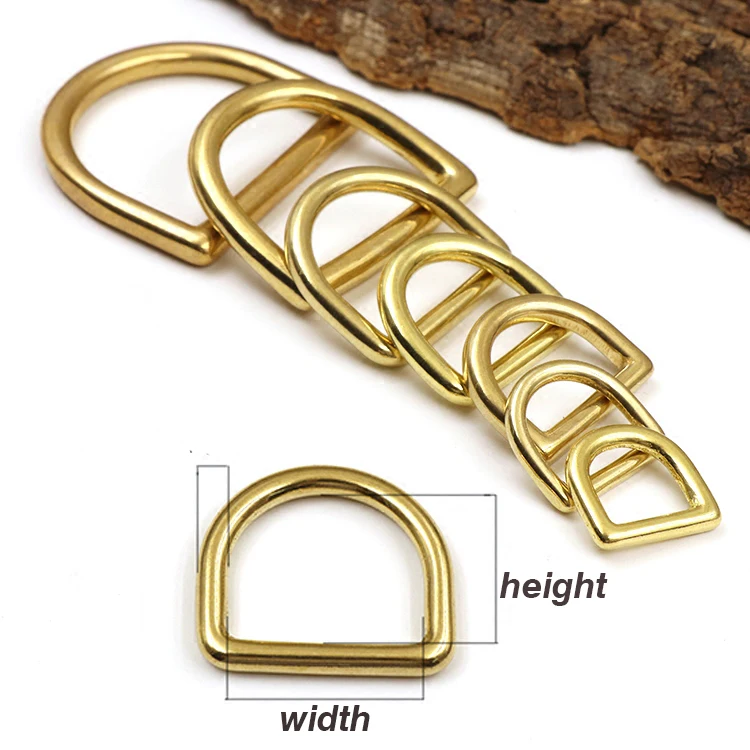 Meetee 5/10 Cái 13-45Mm Hình Bán Khóa Đồng Thau Nguyên Chất D Vòng Lưng Túi vòng Móc Khóa Da Thủ Công Phần Cứng Phụ Kiện