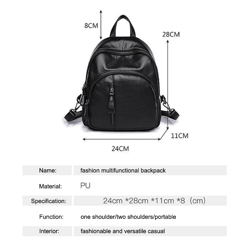 Anti-theft Soft PU Leather Backpack Women Vintage Shoulder Bag Ladies Mini Travel Backpack School Bags Girls