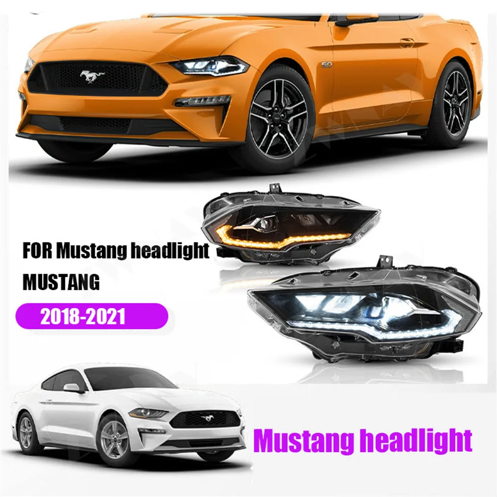 

For Ford MUSTANG 2018 2019 2020 2021 LED Headlight High Beam Light Front Lamp Quality Retrofit Assemby Night Accessory Driving