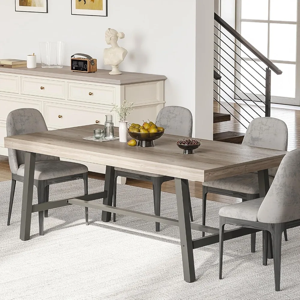 

Large Rectangular Dinner Table for Dining Room, Home Office, Living Room