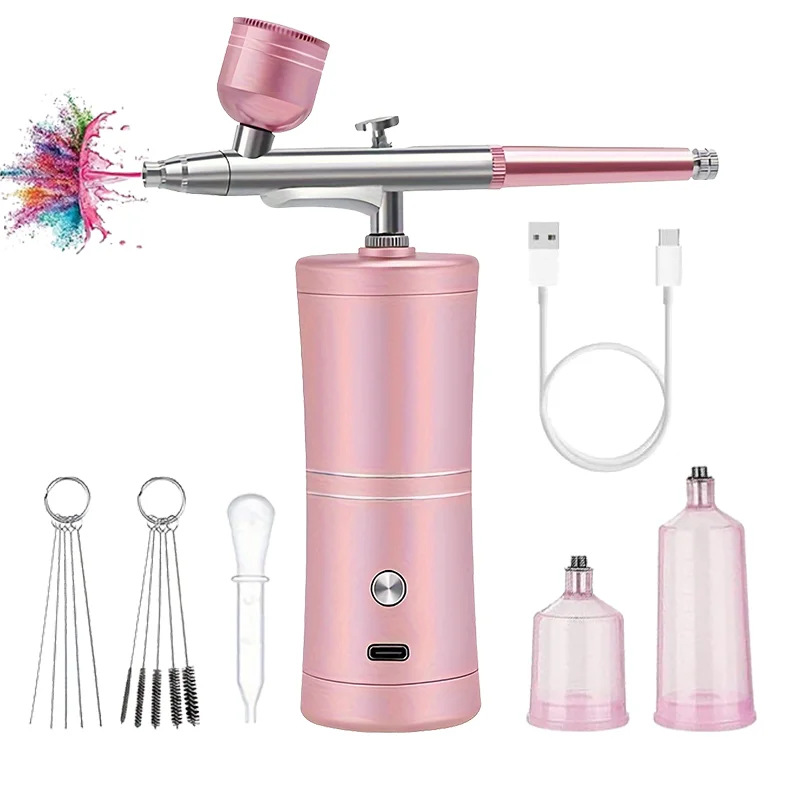 Nail spray gun portable cordless air brush nail gun with compressor nail decoration cake makeup varnish spray