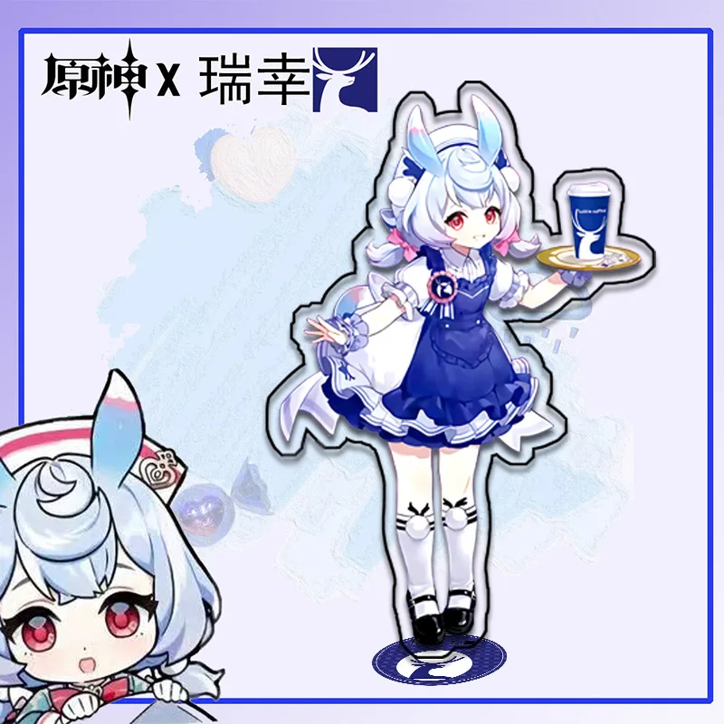 Game Genshin Impact X Luckin Coffee Joint Limited Edition Sigewinne Clorinde Acrylic Figure Stand Model Plate Desk Decor