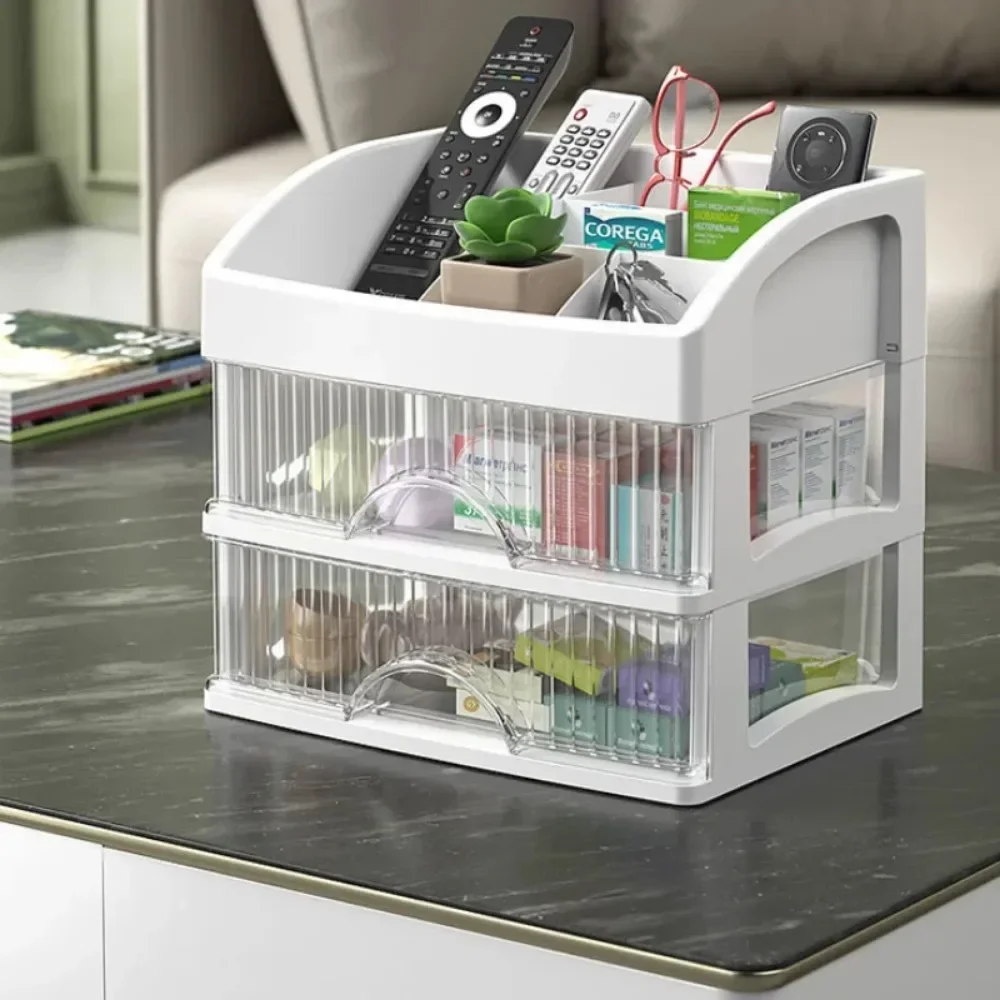 New Drawer Style Storage Box Transparent Jewelry Skin Care Products Storage Box High-capacity Desktop Clutter Dustproof Box