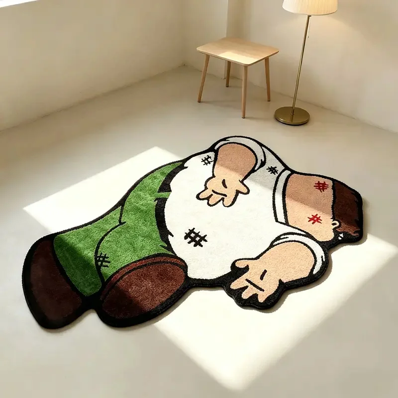VIKAMA Family Guy Injured Peter Griffin Shaped Rug Fluffy Non Slip Bedroom Entrance Doormat Funny Anime Decor Floor Carpet view 3