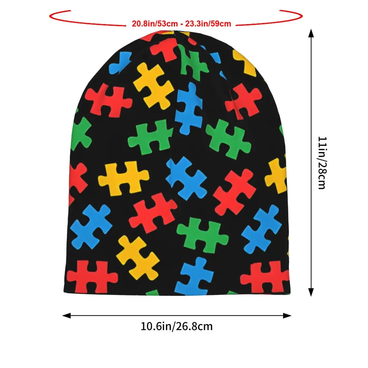 Acceptance Puzzle Piece Men's Beanies Printed Chemotherapy Pile Outdoor Turban Breathable