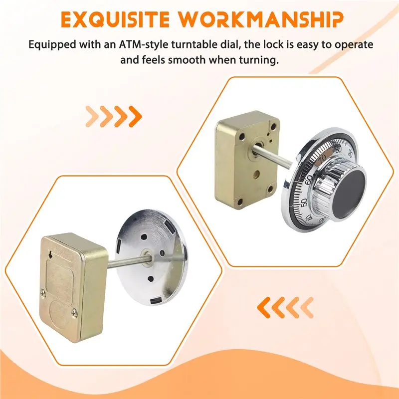TFTP-Safe Vault Door Fireproof Box ATM Turntable Lock All Steel Strong And Durable Mechanical Combination Lock