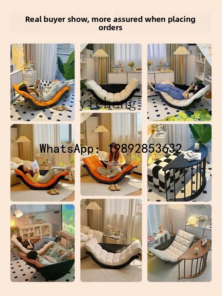 X9   Rocking Chair Solid Wood Multifunctional Balcony Recliner Adult Retro Single Leisure Lazy Chair