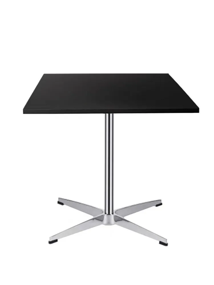 

Nordic creative stainless steel medieval solid wood small square table Bauhaus light luxury computer table Internet celebrity