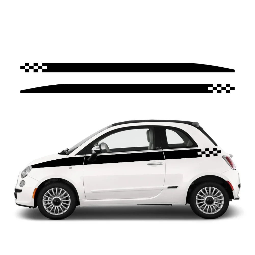 

Car Sticker For Fiat 500 Door Side Decal Kit Waterproof Decals Auto DIY Sticker Styling Vinyl Film Car Exterior Accessories
