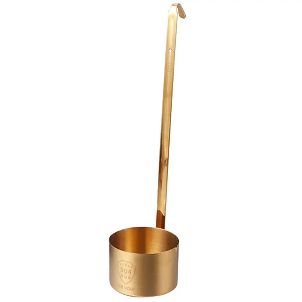 

Stainless Steel 50ml Long H for Soup Serving Spoon Tea Kitchen Ladle Oil Honey Retro Kitchen Tool Canning