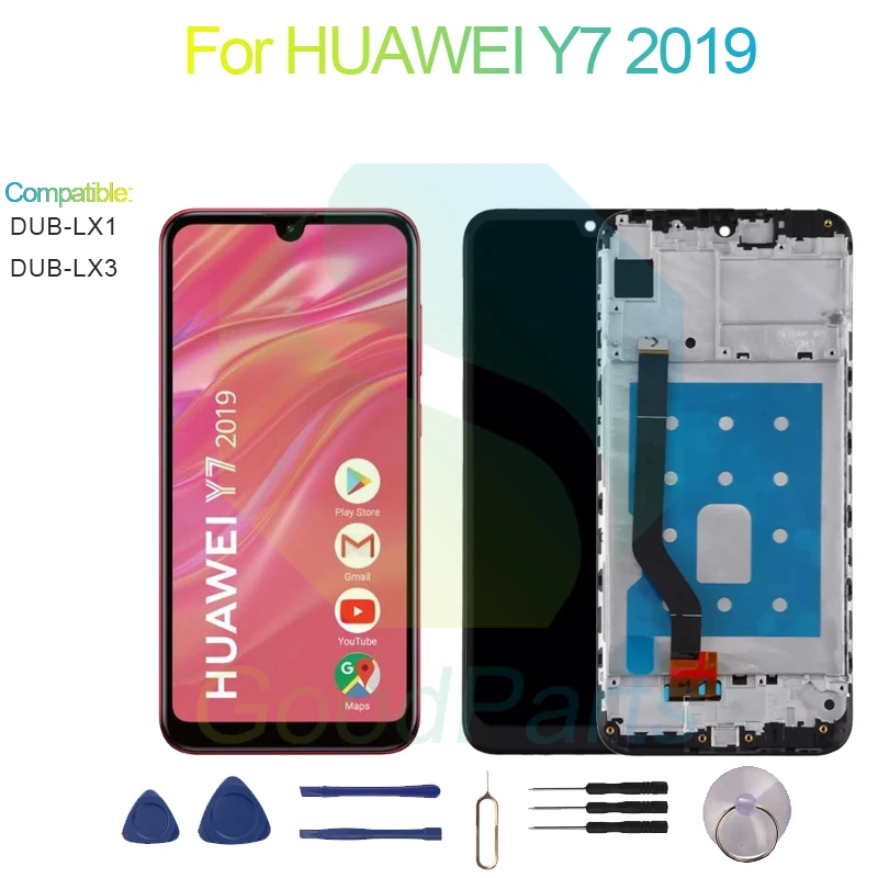 For HUAWEI Y7 2019 Screen Display Replacement 1520*720 DUB-LX1, DUB-LX3 Y7 2019 LCD Touch Digitizer Assembly