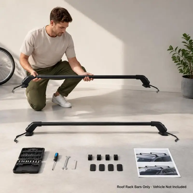 Barres de toit, porte-bagages de toit, barres transversales de voiture, 2 pièces. Barres de toit, capacité de charge de 70,3 kg, adaptées aux