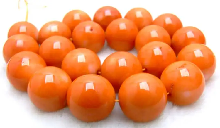 

Qingmos Genuine 14-16mm Round Natural Orange Coral Loose Beads for Jewelry Making DIY Necklace Bracelet Earring Strands 15"