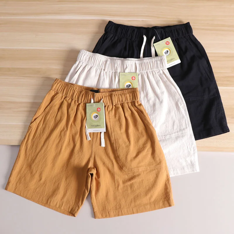 

Comfortable Cotton Linen Men's Summer orts Loose Straight Leg Five-Quarter Length Casual Breathable Faion Urban Sle