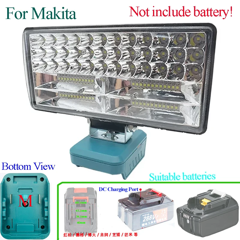 Werkzeugteile für Makita 18V Lithium-Ionen-Akku-Gehäuse BL1830 LED-Arbeitsleuchte Baustellenbeleuchtung Scheinwerferlampe Flutlicht Taschenlampe – Detail 2