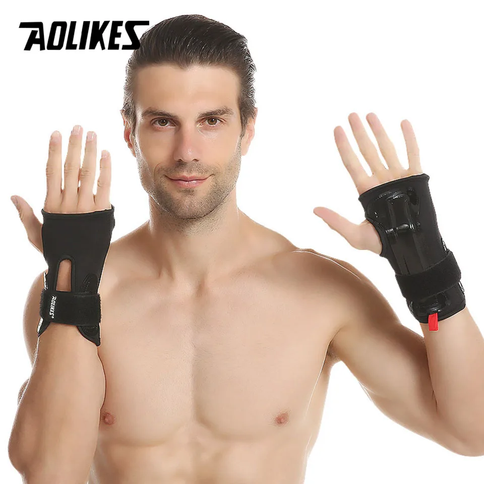 AOLIKES 1Pair Ski Wrist Support Gear Hand Protection Roller Palm Pads Protector Snowboard Skating Guard Men Women