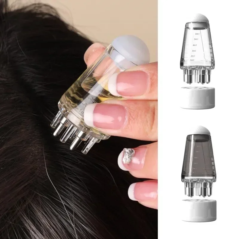 Mini Portable Scalp Massage Comb, A Tool To Assist In Combing Hair Roots With Liquid, Featuring An Oil-Infusing Rollerball Appli