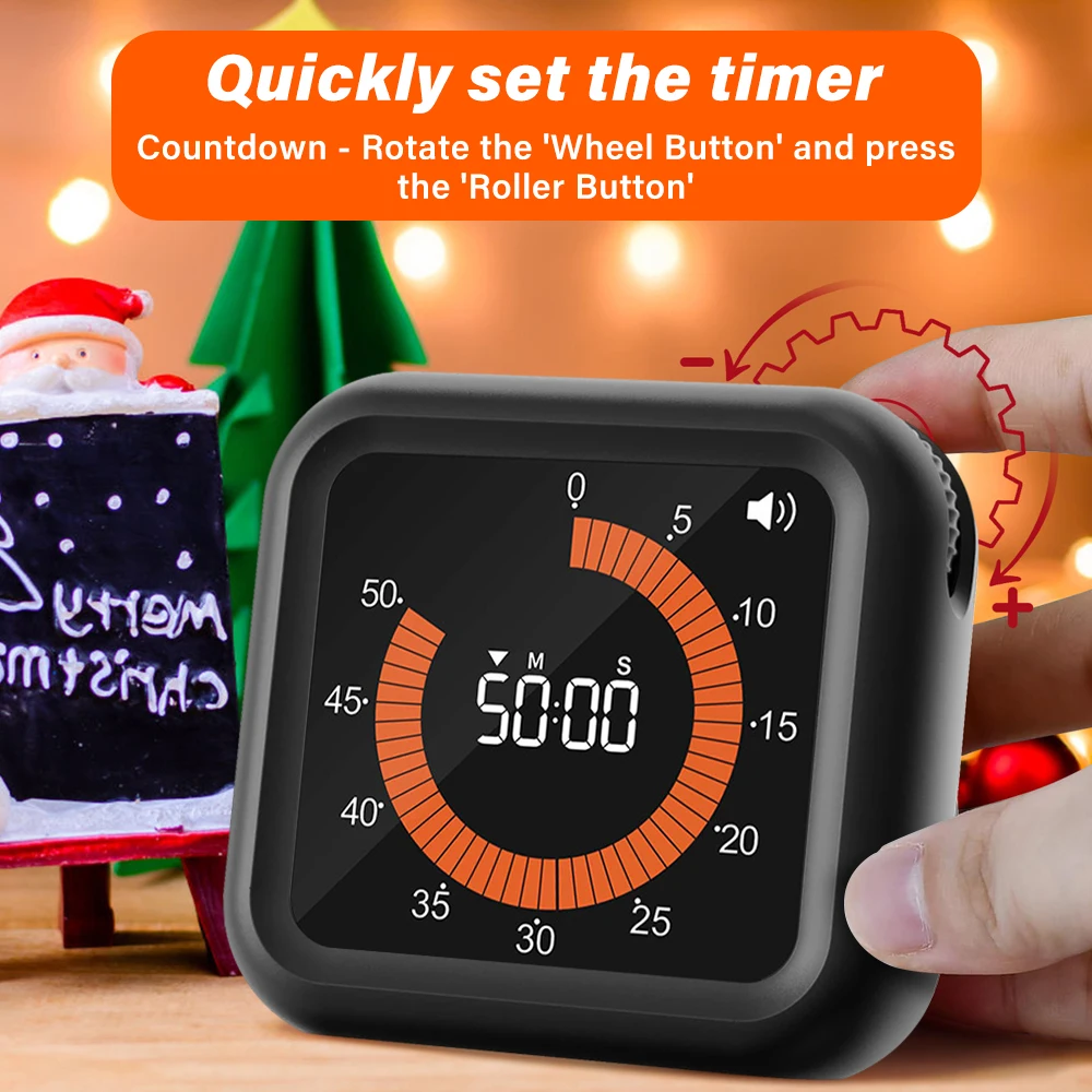 New Rotary Timer Smart Silent Visual Analog Timer For Kids and Adults Optional Alert Hour Meter For Kitchen Indoor Reading Room