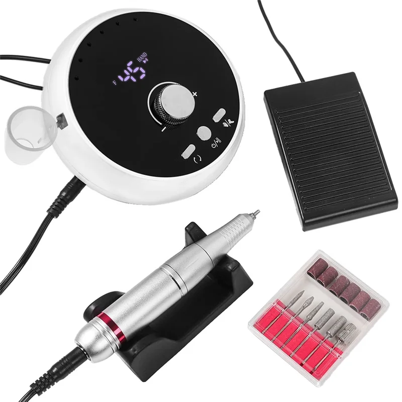 EAS-Electric Nail Drill Professional Manicure Machine Brushless Motor Nails Sander Set Nail Polisher Equipment US PLUG