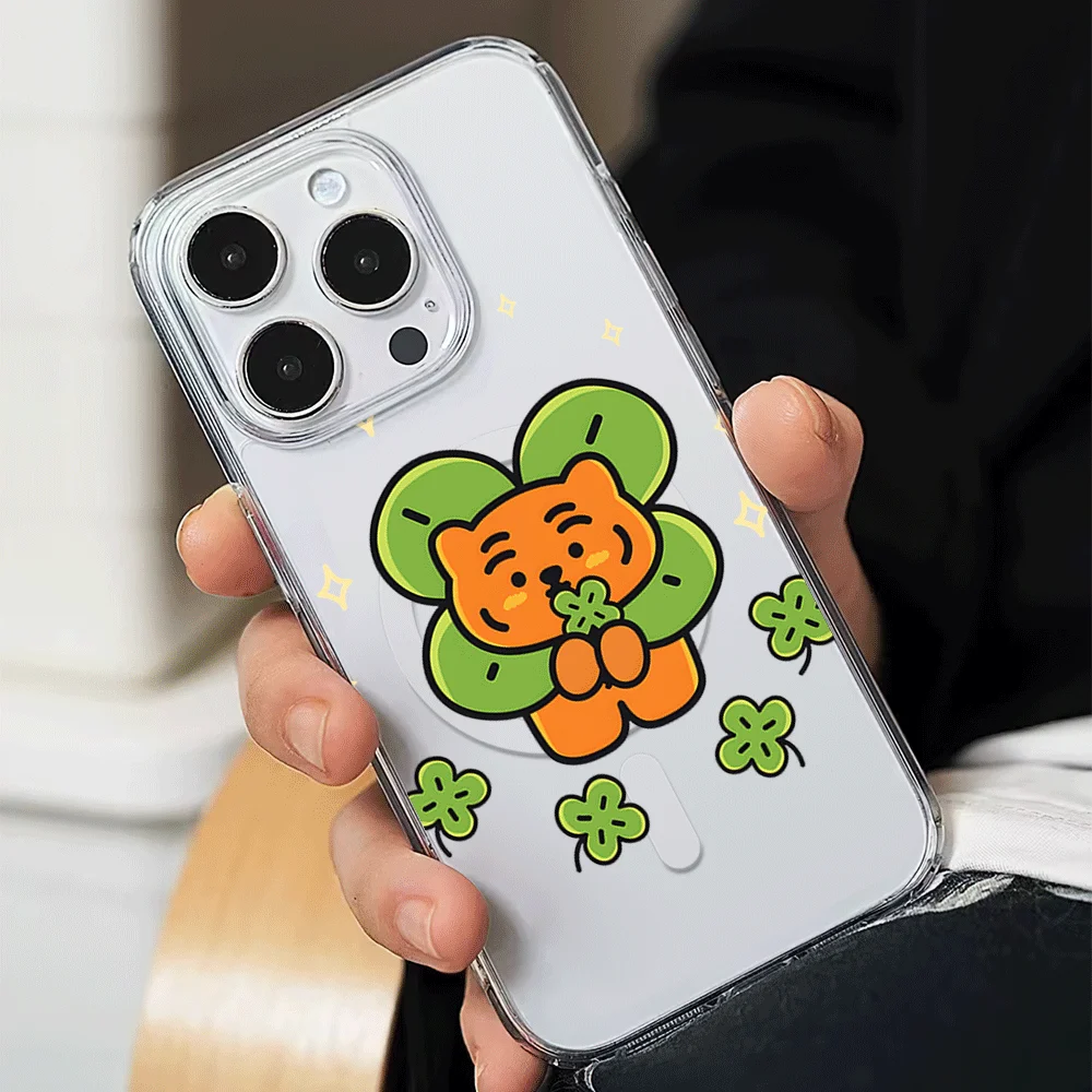 Kawaii M-MUZIK TIGERS Cute Phone Case for iPhone 12 11 13 14 15 16 Max Pro Plus Magsafe Magnetic Wireless Cover