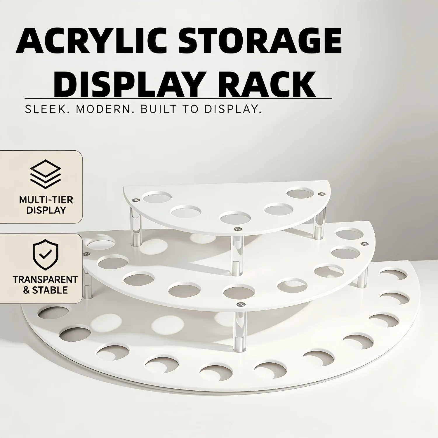 A Set Of Acrylic Storage Display Rack Storage Cylindrical Lipstick Essential Oil And Pigment Multi Scenario Display Rack