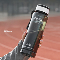 1 Pcs 1000ML Summer Plastic Sports Water Bottle Student Large Capacity Drinking Bottle Fitness Cup Outdoor Portable Kettle