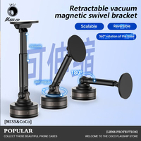 Retractable Vacuum Magnetic Swivel Bracket - Strong Suction Adjustable Angle Universal Phone Holder for Car Dashboard, Table,