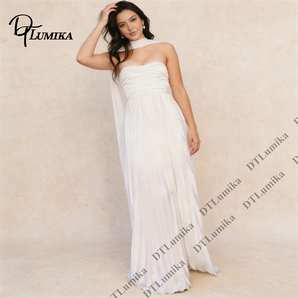 Fashion Streetwear Women’s Maxi Gown with Scarf Neck Ruched Flowy Dresses Cocktail Dresses Customized Size & Color Events Gown