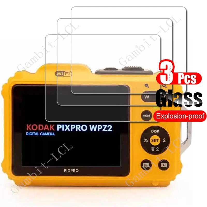 1/3 Uds 9H HD vidrio templado para KODAK PIXPRO WPZ2 2,7 "PENTA WG-1000 PIXPROWPZ2 Protector de pantalla LCD para cámara