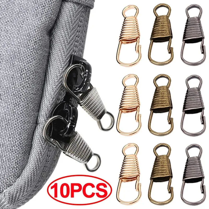 

10Pcs Zipper Slider Metal Small Clasp Repair Kit Replacement for Broken Buckles Zippers Puller DIY Luggage Accessories