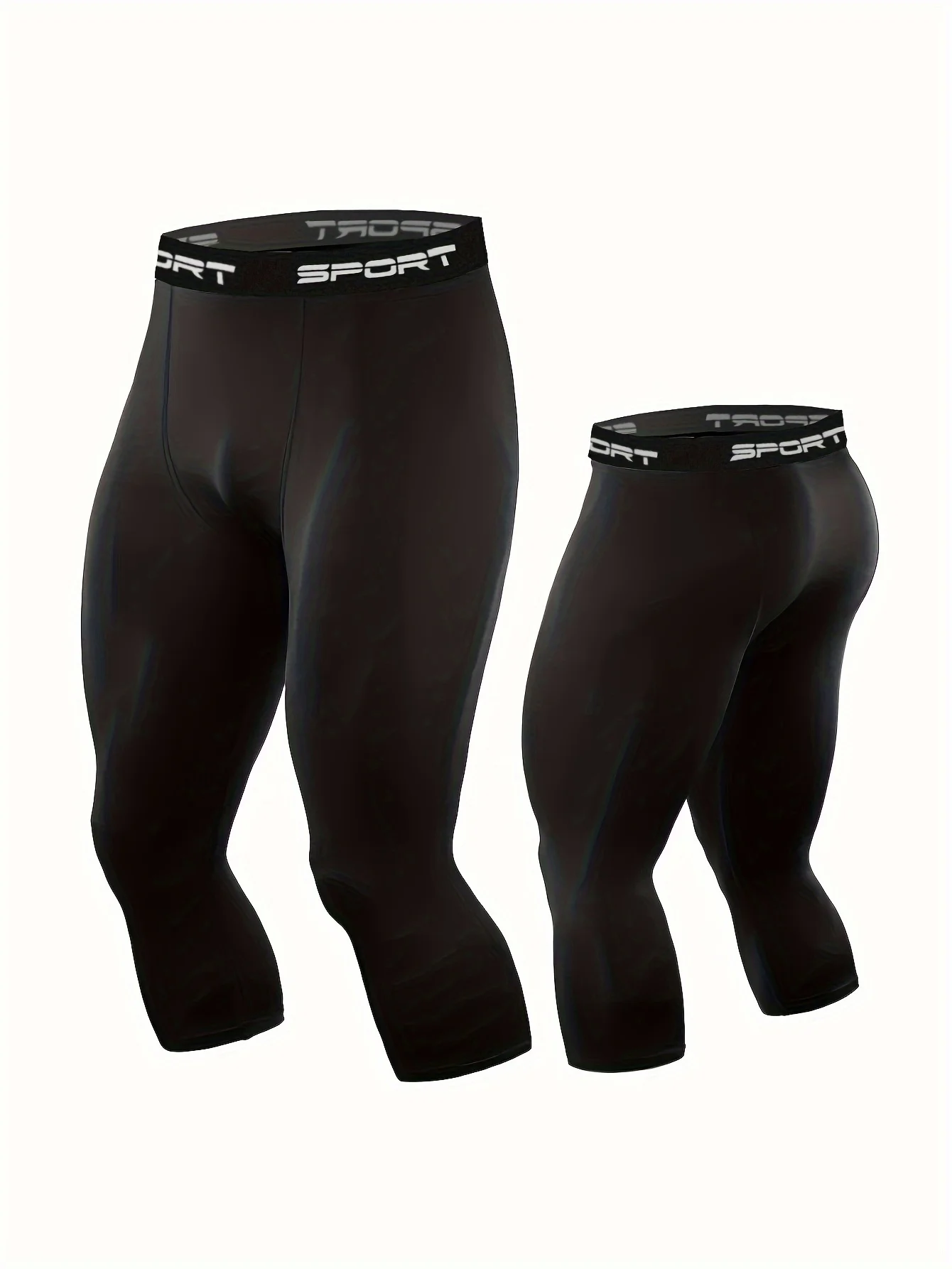 

New men's high-elasticity capri tight-fitting pants, suitable for sports, running training and yoga