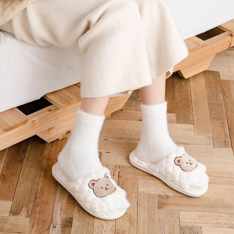 10 أزواج من الجوارب الصوفية بخمسة أصابع جوارب شتوية دافئة غير رسمية للنساء البالغات جوارب سميكة بقبضة منتصف العجل أصابع الجوارب بالجملة #2