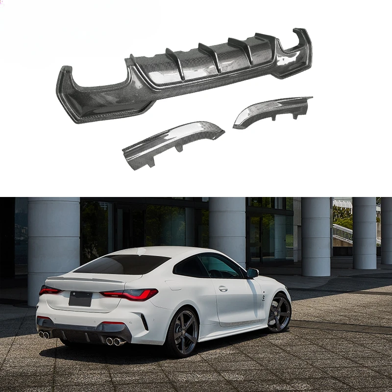 

Carbon Fiber 3D Style Rear Diffuser for BMW 4 Series G22 G23 M-SPORT M440i 2 Door Rear Bumper Diffuser Lip Spoiler Splitter