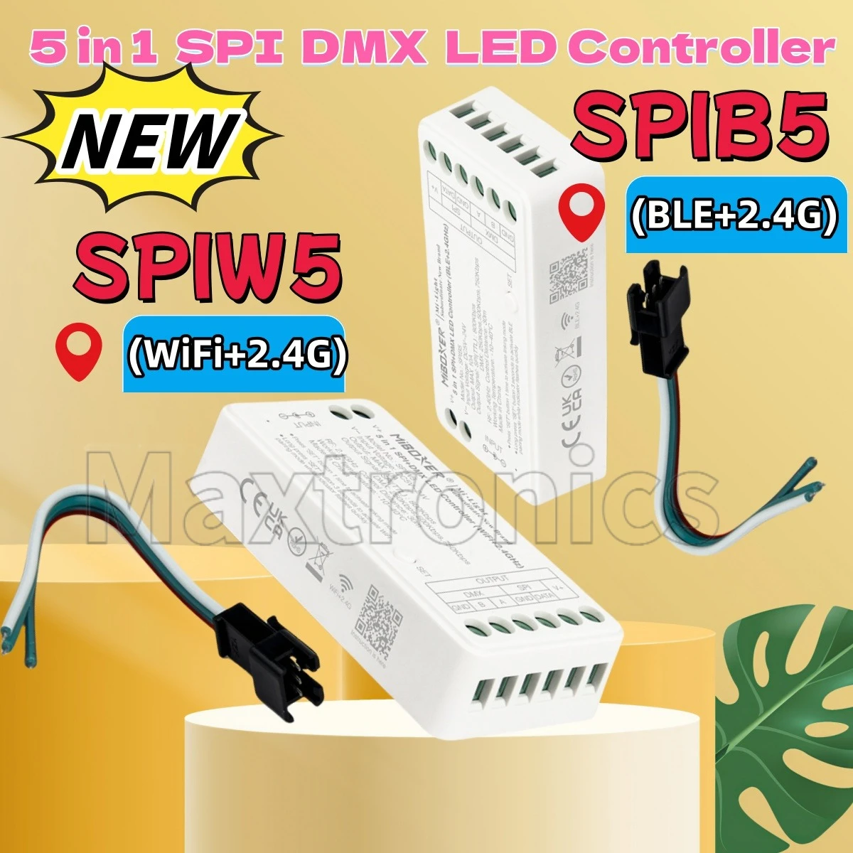 

TUYA WiFi+2.4G SPIB5/BLE+2.4G SPIB5 5 в 1 SPI DMX Светодиодный контроллер Одноцветный CCT RGB RGBW RGBCCT Приложение WS2812B 2811 Светодиодные ленты