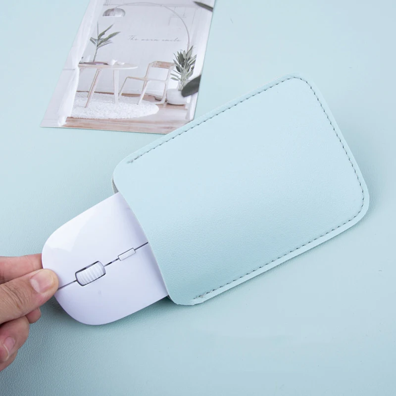 1PC Wireless Mouse Storage Bag Suitable For Magic Mouse2 Protective PU Leather Sleeve Bag Anti-scratch Case