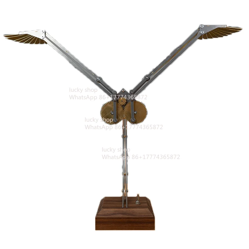 

Механическая модель птицы с машущими крыльями, металлическая, из массива дерева, сборная, подвижная, подарочная.