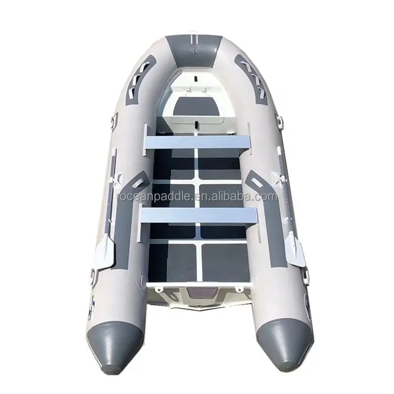 Bateau gonflable de pêche en aluminium, 11 pieds, Console centrale en V profond, 113