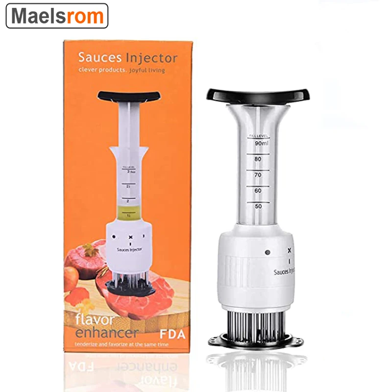 

Sauce Injector Meat Tenderizer Tool with Ultra Sharp Stainless Steel Needle Blades Flavor Enhancer Kitchen Tool