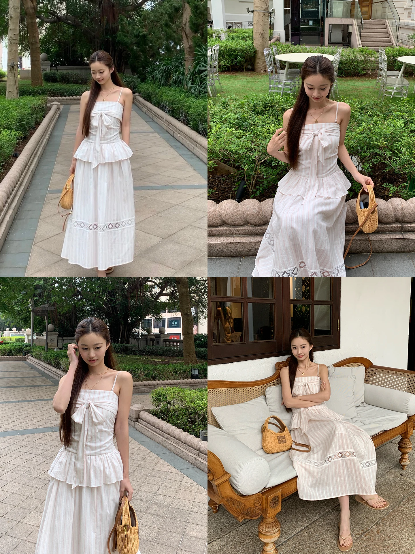

Летнее платье макси G Sle 2026 с уникальным полосатым узором, женское, с завышенной талией, из хлопка, для повседневной носки, модный дизайн с красными точками