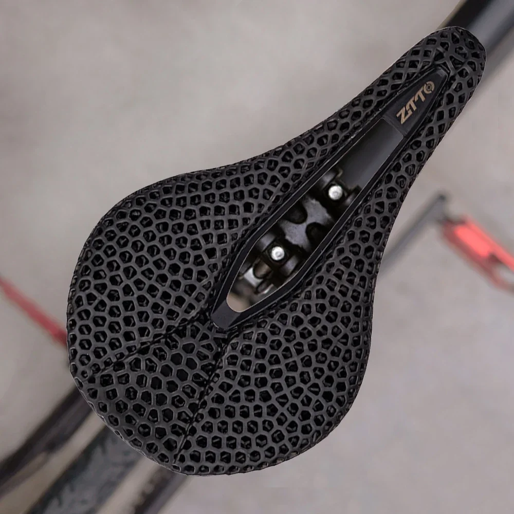 ZTTO Carbon Fiber Ultralight 3D Printed Bike Saddle Hollow Racing Comfortable Breathable Bicycle Seat MTB Mountain Road Cycling
