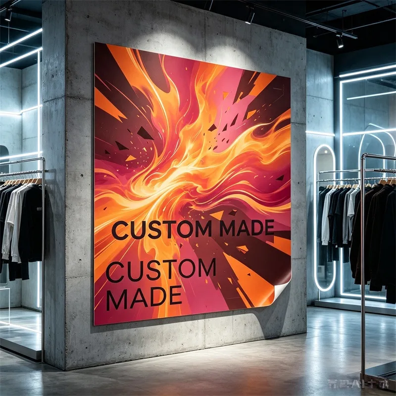 Any Size 100cm Custom Advertising Stickers Performance Personalized Brand Stickers For Restaurant Entrance Advertising Display